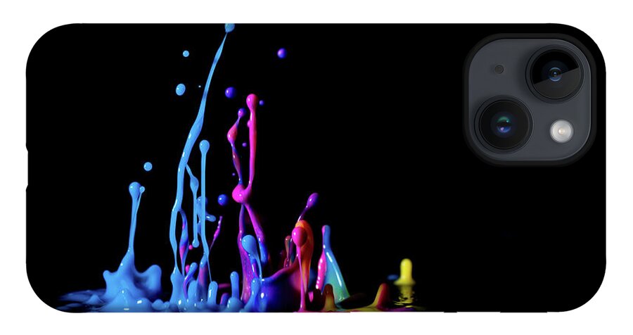 Artwork iPhone 14 Case featuring the photograph Multicoloured Splashes #5 by Wladimir Bulgar/science Photo Library