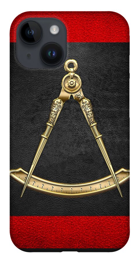 'ancient Brotherhoods' Collection By Serge Averbukh iPhone 14 Case featuring the digital art 5th Degree Mason - Perfect Master Masonic Jewel by Serge Averbukh
