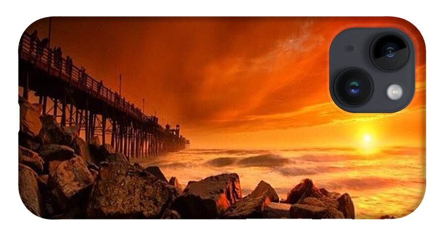 iPhone 14 Case featuring the photograph Long Exposure Sunset At A North San by Larry Marshall