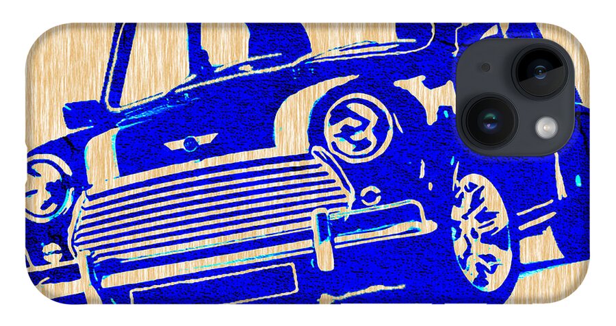 Mini iPhone 14 Case featuring the mixed media Mini Cooper #8 by Marvin Blaine