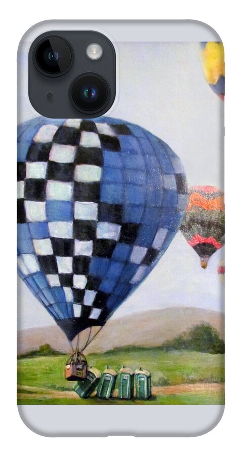 Balloon Disaster iPhone 14 Case featuring the painting A Balloon Disaster by Donna Tucker