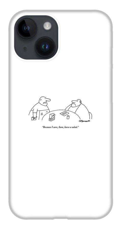 A Fat Waiter Holding A Notepad Comes To Take iPhone Case