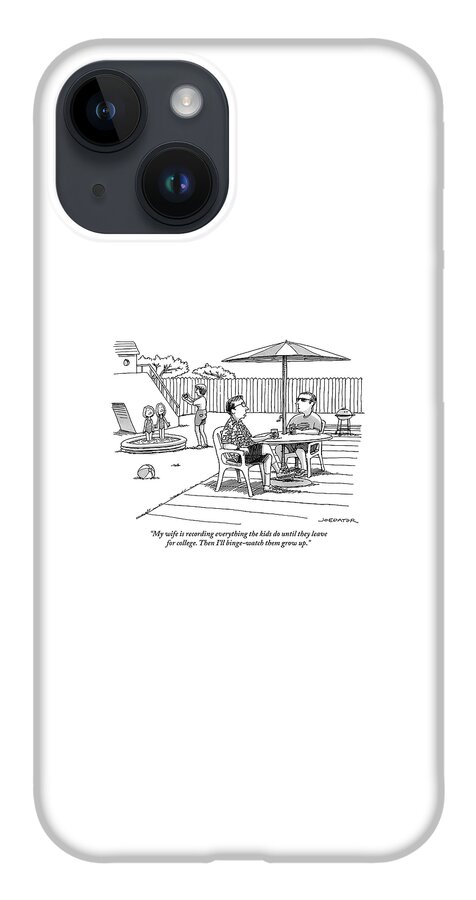 A Father Speaks To A Man Under An Umbrella iPhone Case