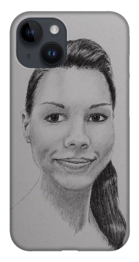 Portrait iPhone Case featuring the drawing A G by Daniel Reed