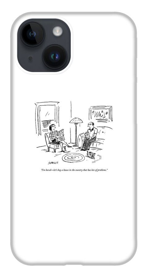 A Man And A Woman Talk In Their Living Room iPhone 14 Case