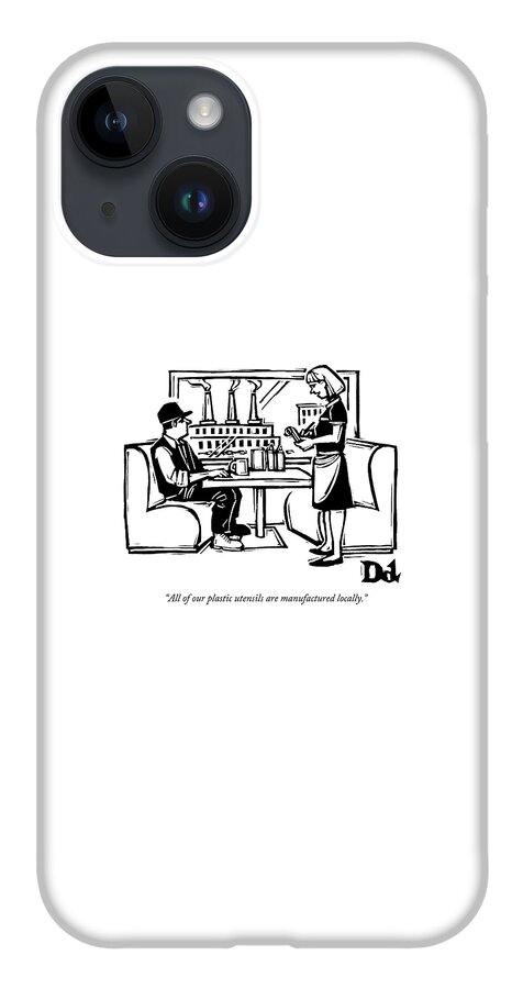 A Waitress At A Diner Talks To A Customer iPhone 14 Case
