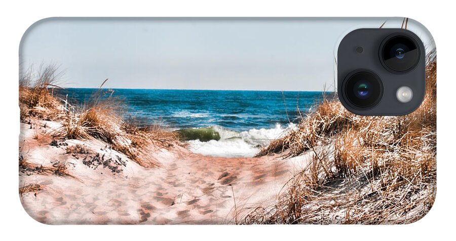 Beach Retaining Fence iPhone Case featuring the photograph A walk out to the water by Jeff Folger