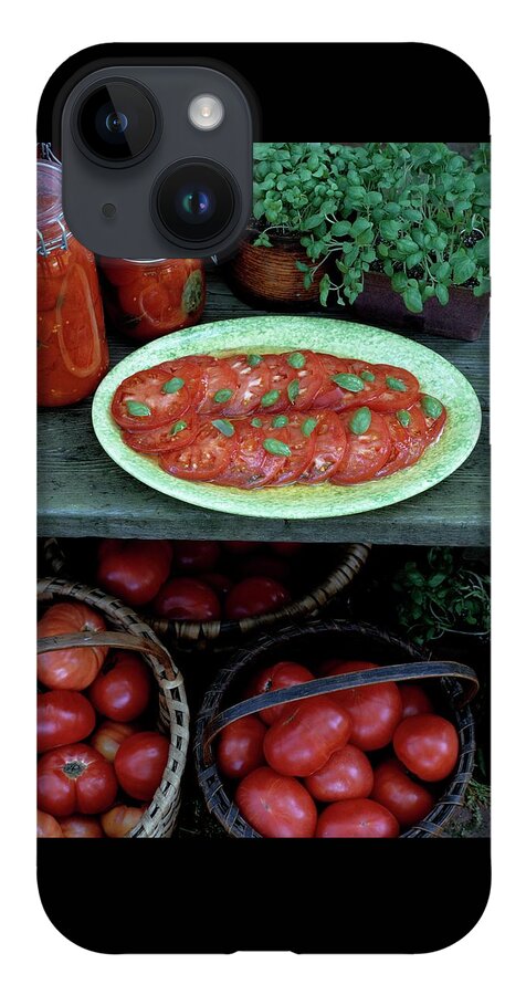 A Wine & Food Cover Of Tomatoes iPhone Case