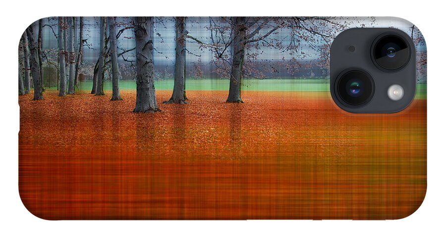 Abstract iPhone 14 Case featuring the photograph abstract atumn II by Hannes Cmarits