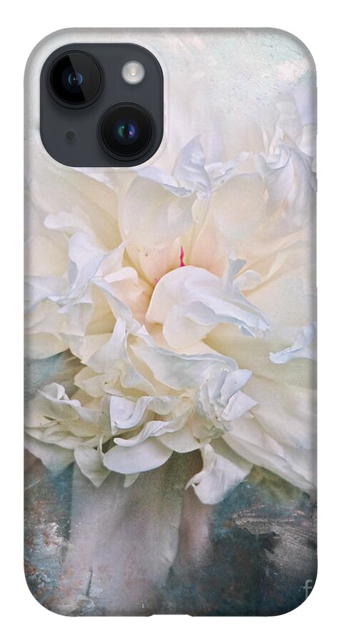 Abstract iPhone 14 Case featuring the photograph Abstract Peony in Blue by Jai Johnson
