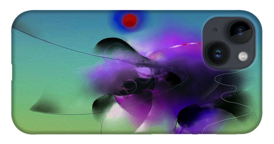 Abstract iPhone 14 Case featuring the painting Abstract Scenery by Wolfgang Schweizer