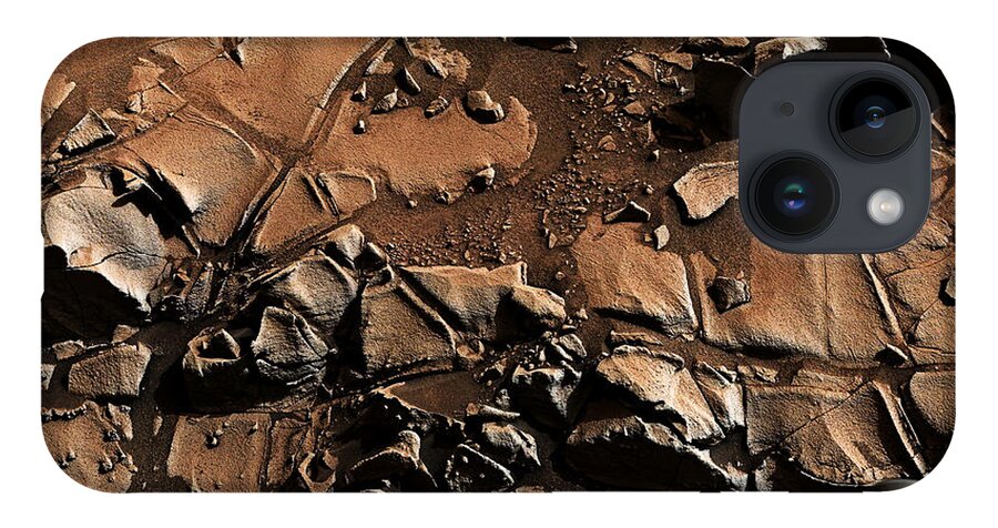 Curiosity Mars Rover iPhone 14 Case featuring the photograph Alexander Hills bedrock in Mars by Weston Westmoreland