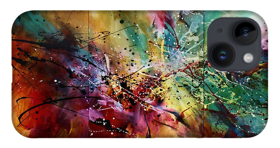 Abstract Art iPhone Case featuring the painting 'All at Once' by Michael Lang