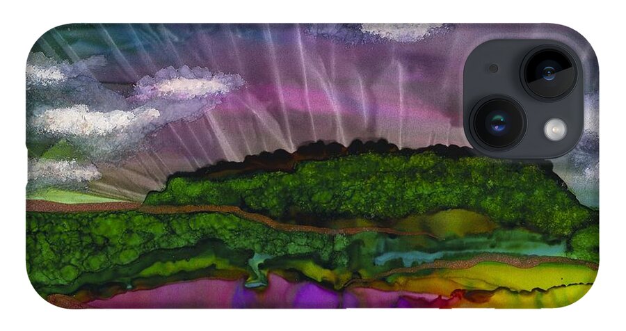 Sky iPhone 14 Case featuring the painting All in a Day by Eli Tynan