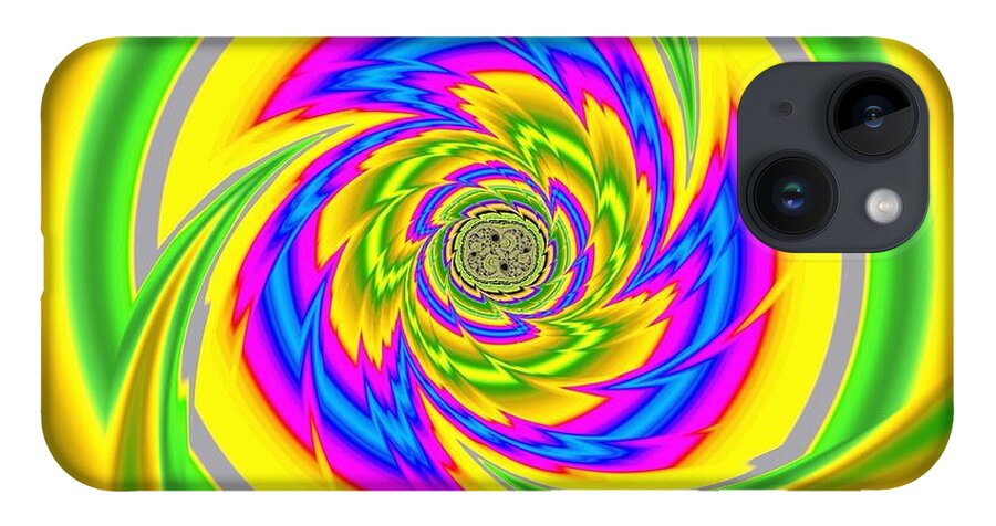 Fractal iPhone 14 Case featuring the digital art All The Colours by Vix Edwards