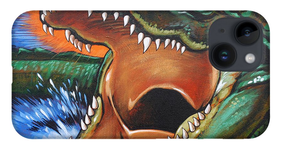 Alligator iPhone 14 Case featuring the painting Alligator by Glenn Pollard