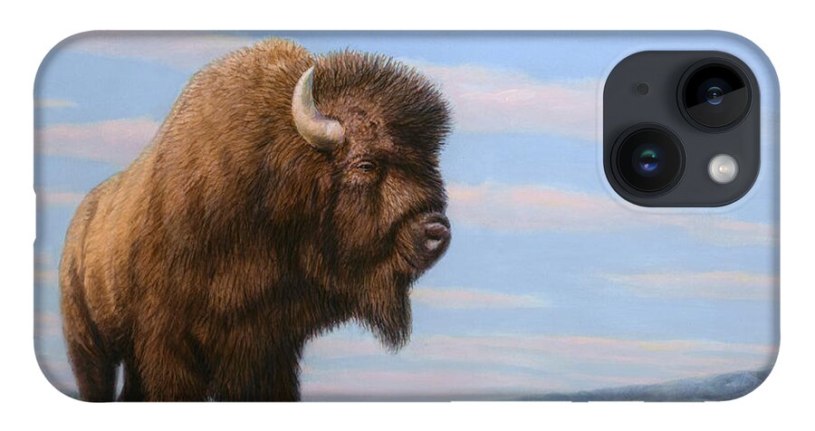 Bison iPhone 14 Case featuring the painting American Bison by James W Johnson