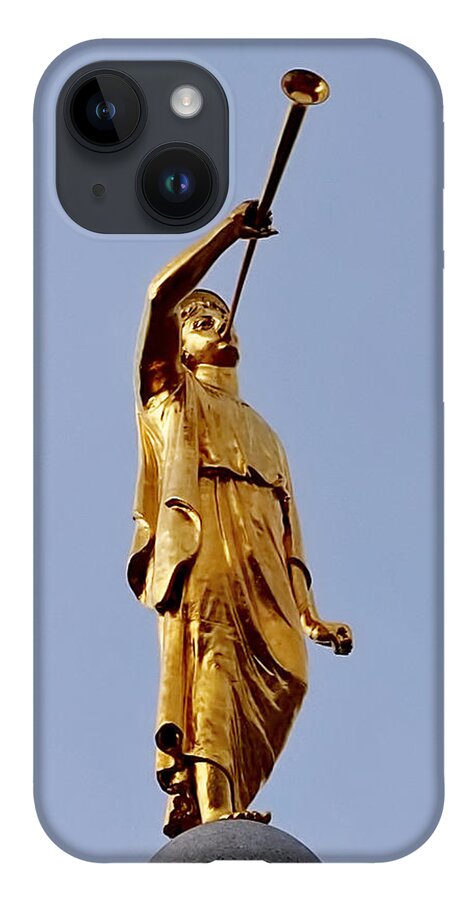 The Angel Moroni iPhone 14 Case featuring the photograph Angel Moroni by Rona Black