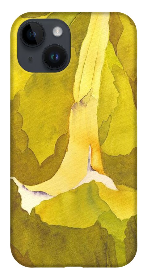 Flower iPhone 14 Case featuring the painting Angel Trumpet by Amanda Amend