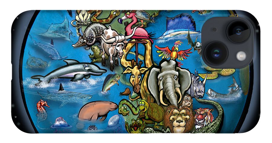 Animal iPhone 14 Case featuring the digital art Animal Planet by Kevin Middleton