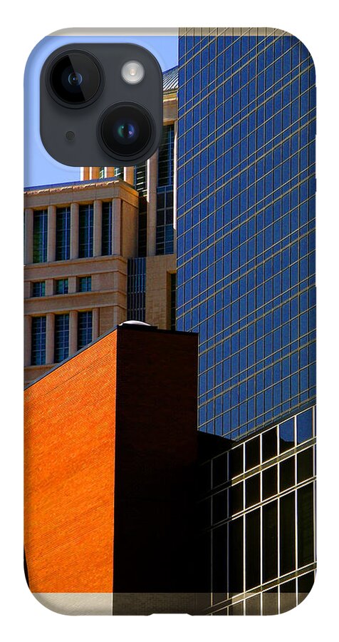 Architecture iPhone 14 Case featuring the photograph Architectural Stone Steel Glass by Patrick Malon