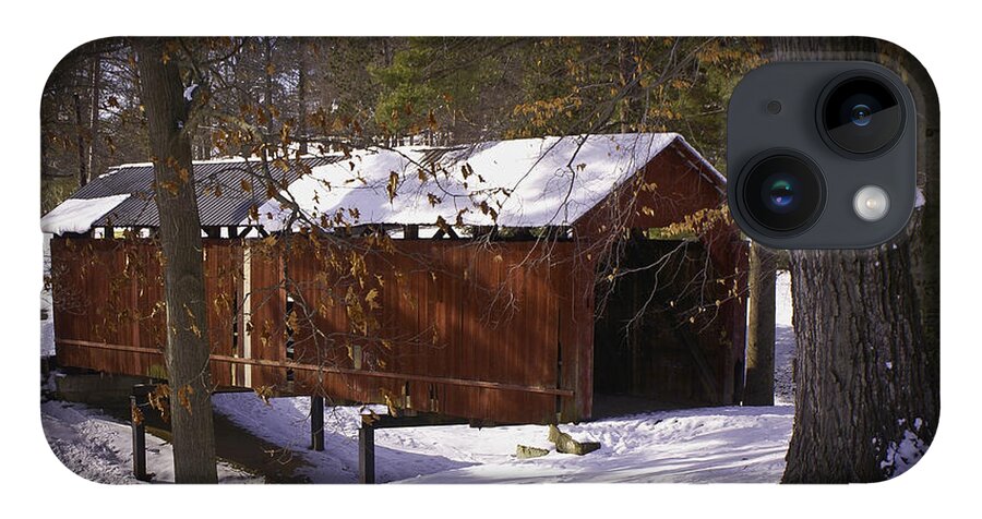 Americana iPhone 14 Case featuring the photograph Armstrong Covered Bridge 35-30-12 by Robert Gardner