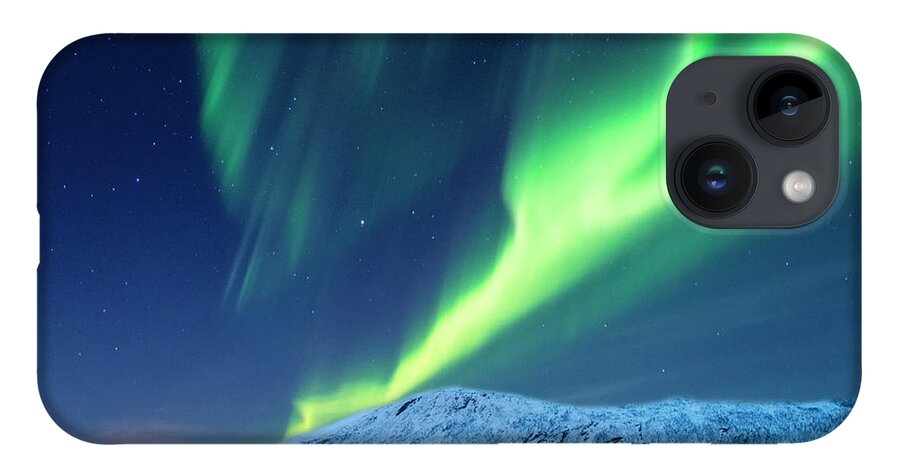 Scenics iPhone Case featuring the photograph Aurora Borealis Over Tromso Port by Mike Hill
