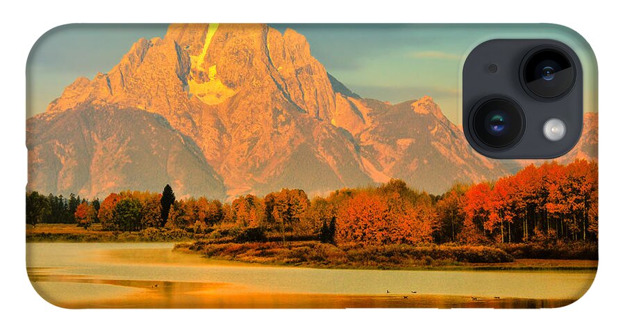 Oxbow Bend iPhone 14 Case featuring the photograph Autumn Dawn at Oxbow Bend by Greg Norrell