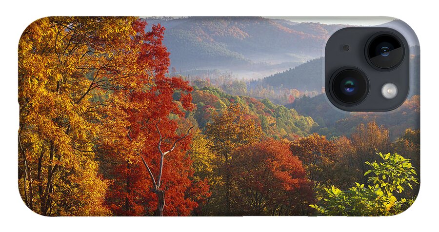 Feb0514 iPhone 14 Case featuring the photograph Autumn On Blue Ridge Range Near Jumping by Tim Fitzharris