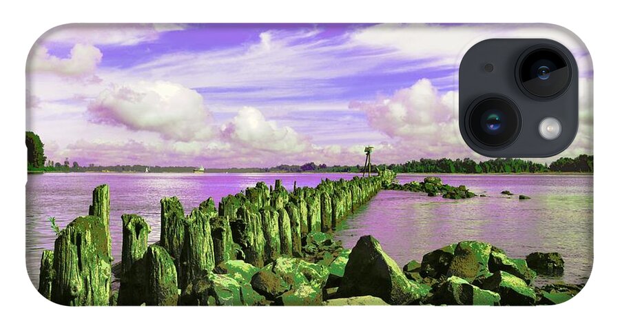Kelley Point Park iPhone 14 Case featuring the photograph Avian Outpost by Laureen Murtha Menzl