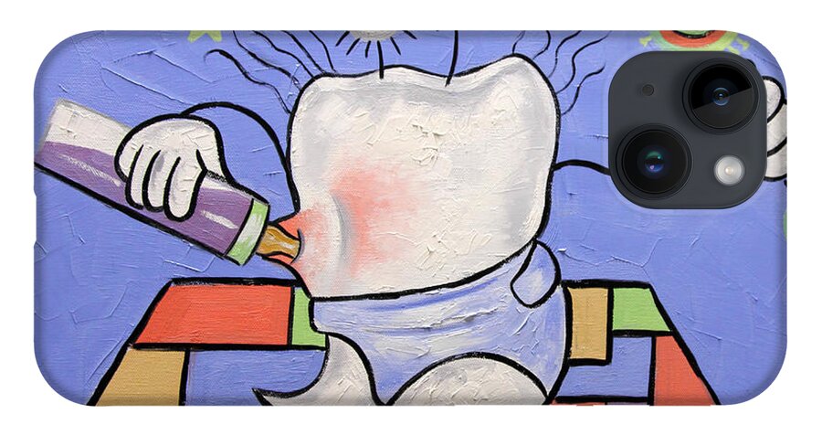 Baby Tooth iPhone 14 Case featuring the painting Baby Tooth by Anthony Falbo