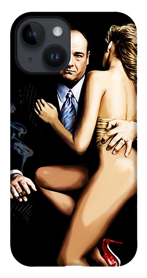 Sopranos iPhone 14 Case featuring the painting BadaBing by Laurence Adamson