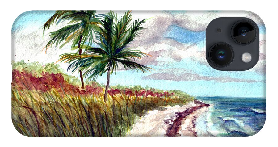 Florida iPhone 14 Case featuring the painting Bahia Honda State Park by Clara Sue Beym