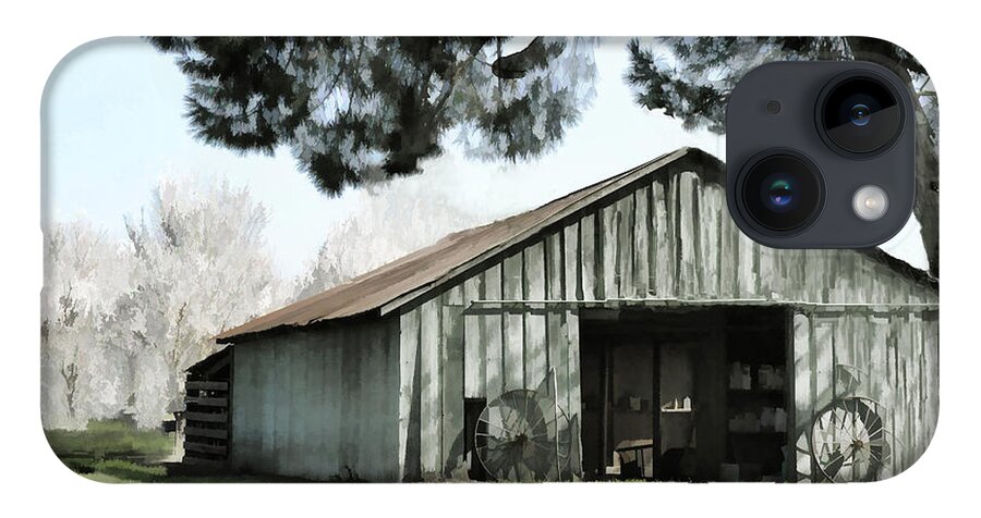 Green iPhone 14 Case featuring the photograph Barn at Vina Winery by Kathleen Gauthier