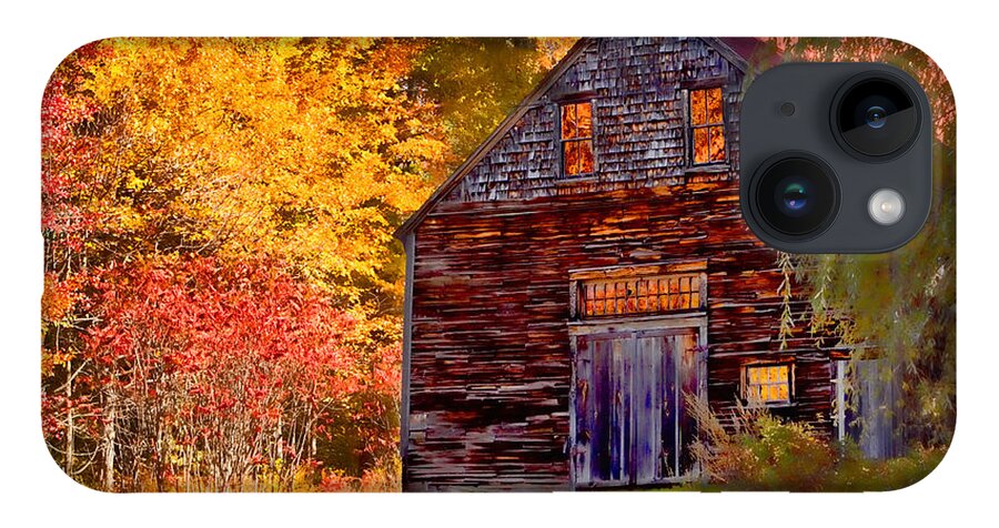Autumn Foliage New England iPhone Case featuring the photograph Barn full of fall color by Jeff Folger