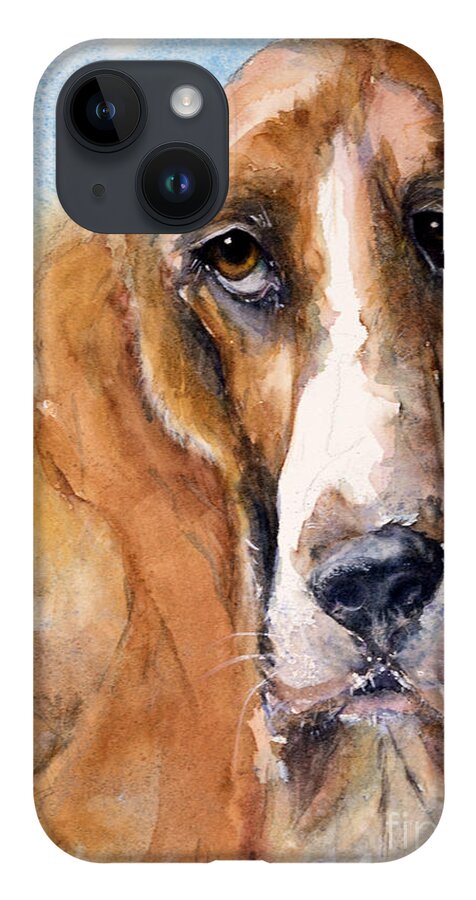 Dog iPhone 14 Case featuring the painting Basset Hound by Judith Levins