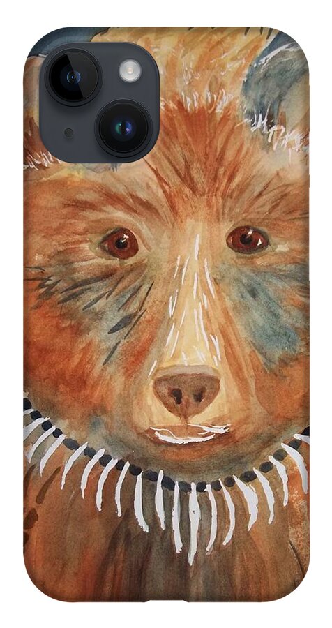 Bear iPhone 14 Case featuring the painting Bear Medicine by Ellen Levinson