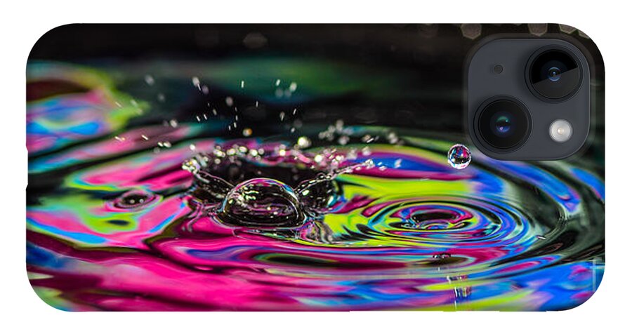 Abstract iPhone Case featuring the photograph Beautiful Colored Water Drops by Phillip Rubino