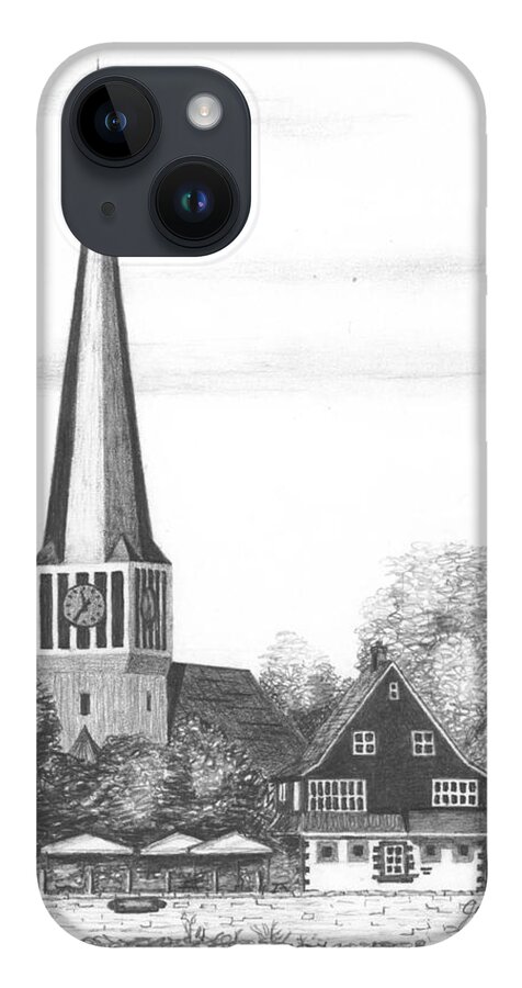 Europe iPhone 14 Case featuring the painting Beer Gardens and Steeples by Joseph Burger