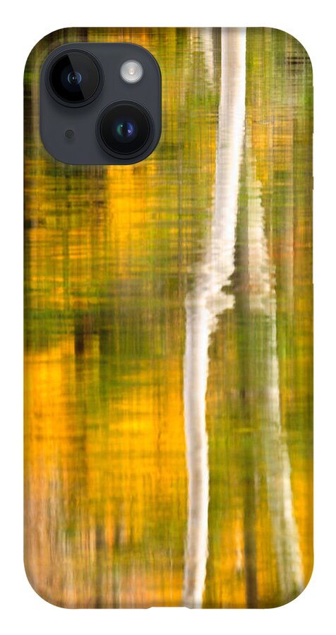 Abstract iPhone 14 Case featuring the photograph Birch Reflections by Jeff Sinon