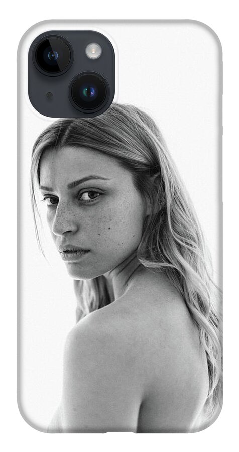 People iPhone Case featuring the photograph Black And White Portrait Of A Young by Aleksandarnakic