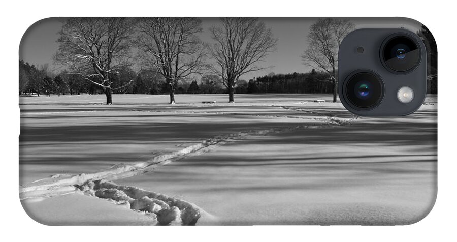 Winter iPhone 14 Case featuring the photograph Black and White Winter by Tammie Miller