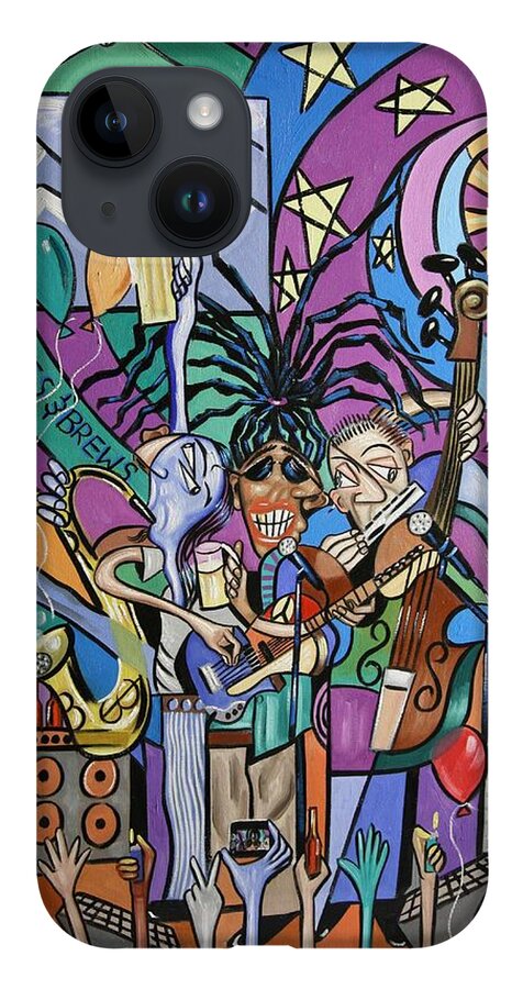 Blues And Brews iPhone 14 Case featuring the painting Blues And Brews by Anthony Falbo