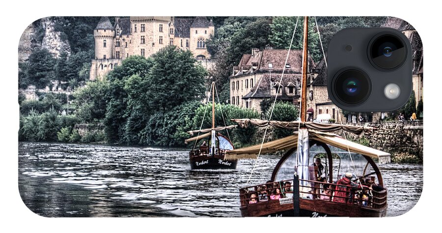 France iPhone Case featuring the photograph Boats sailing the Dordogne river in La Roque Gageac by Weston Westmoreland