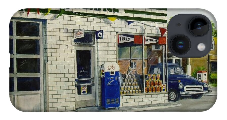 Gas Station iPhone Case featuring the painting Bob's by William Brody