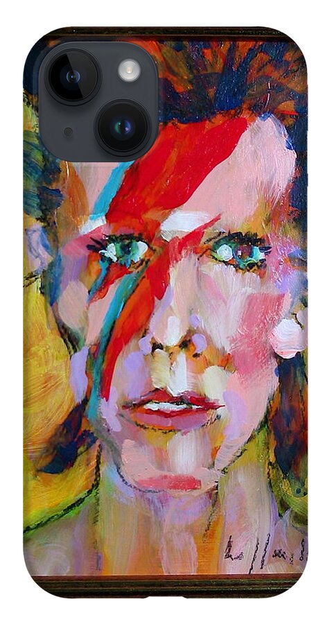 Bowie iPhone 14 Case featuring the painting Bowie by Les Leffingwell