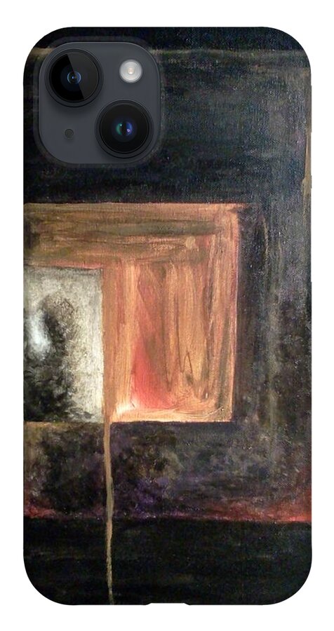 Abstract iPhone Case featuring the painting Box by Pamela Henry