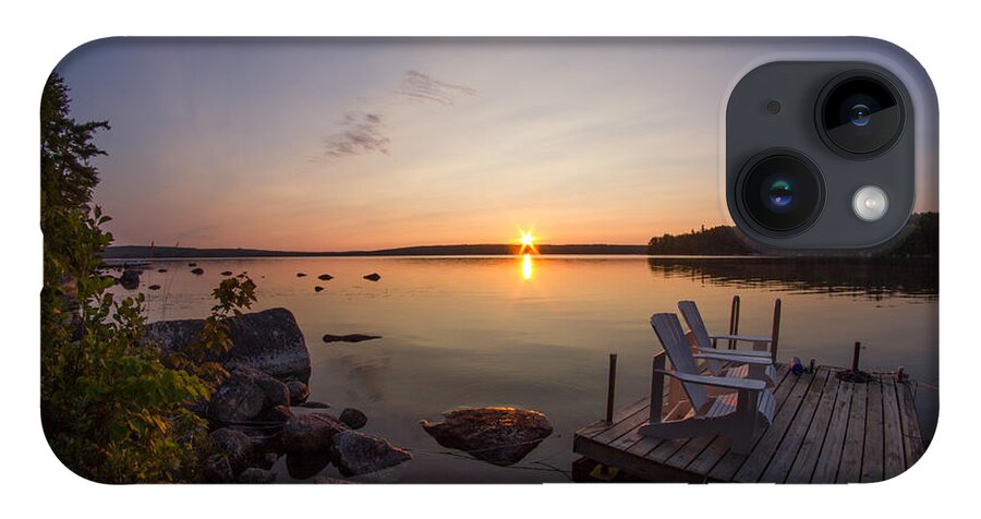 Maine iPhone 14 Case featuring the photograph Branch Lake Sunrise in Maine by Kirkodd Photography Of New England