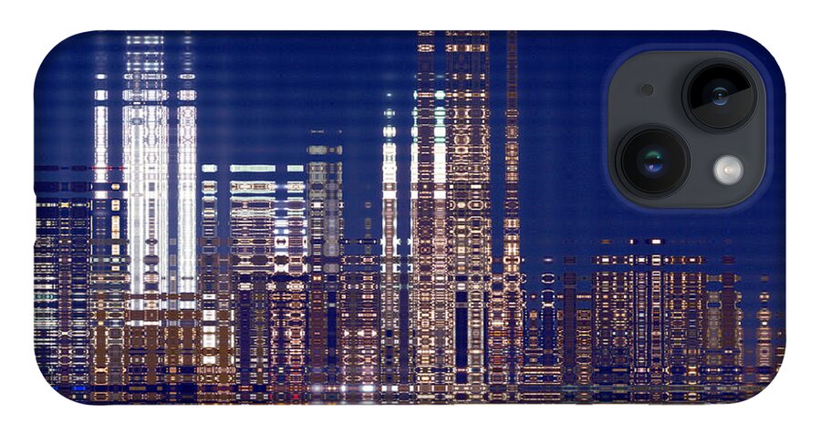 Manhattan iPhone 14 Case featuring the digital art Bright Lights of the City by Beverly Claire Kaiya