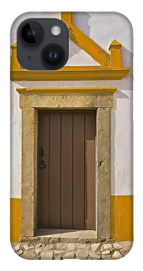 Arch iPhone Case featuring the photograph Brown Wood Door Of Obidos by David Letts